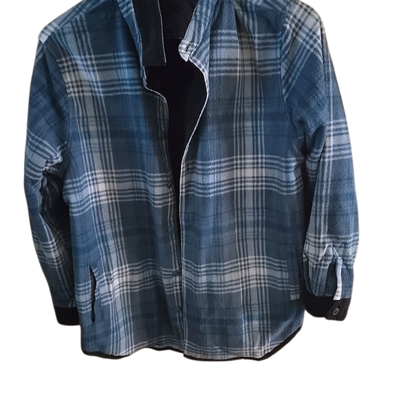 Love Tree Women's L Reversible Wide Wale Corduroy and Flannel Shacket Pockets - Picture 7 of 16